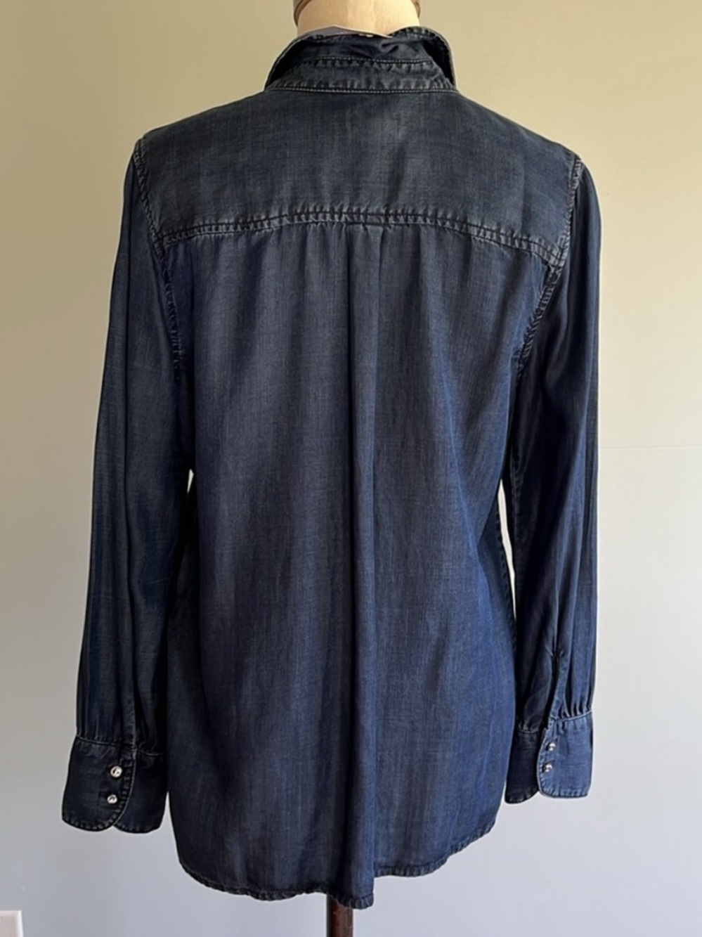 Chico's Embellished Denim Shirt - Blue - Picture 9 of 10